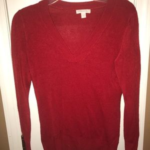 Beautiful Bright Red V-Neck Sweater